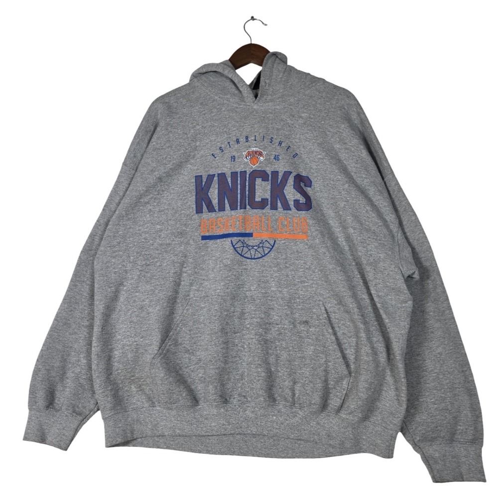 NY Knicks NBA Ultra Game Graphic Hoodie Heather Grey Mens Size 2XL XXL Pullover